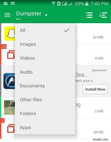 Androidスマホにごみ箱を追加する方法!Dumpsterで削除ファイルを復元しよう