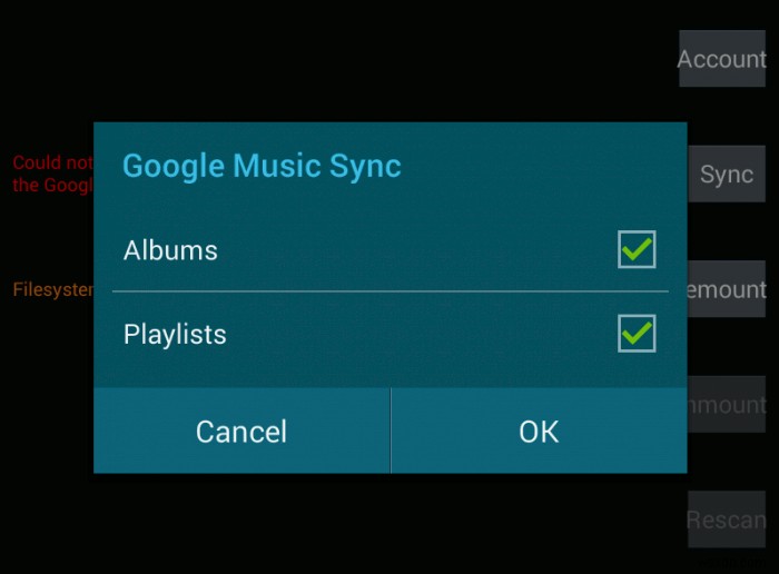 GmusicFSでAndroidの他の音楽プレーヤーからGoogle Play Musicのライブラリにアクセスする方法
