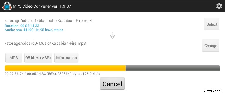 「MP3 Video Converter」でAndroidの動画を音声ファイル（MP3/AAC）に変換する方法