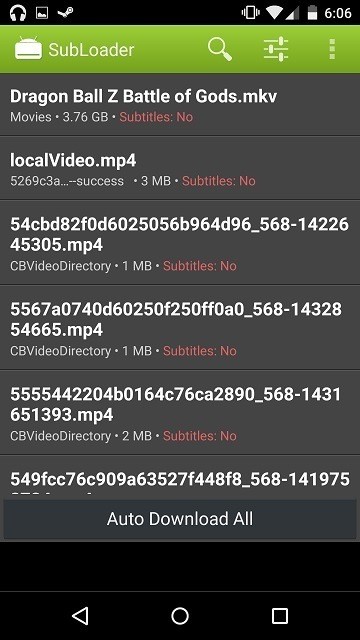 SubLoaderを使ってAndroid端末で映画の字幕をダウンロードする方法