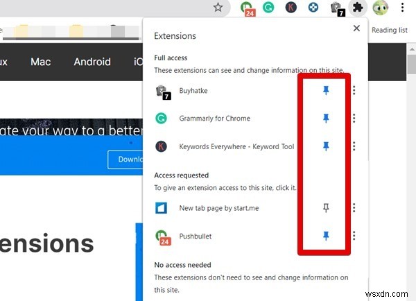 Google Chromeのツールバーに拡張機能を固定（ピン留め）する方法