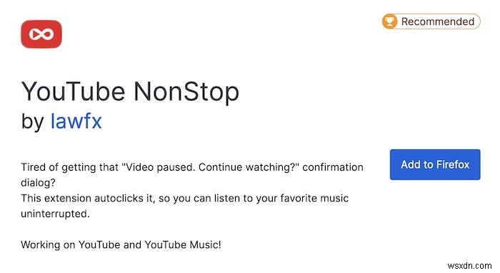 YouTubeの「動画が一時停止されました。視聴を続けますか?」ポップアップを無効にする方法