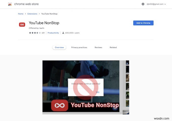 YouTubeの「動画が一時停止されました。視聴を続けますか?」ポップアップを無効にする方法