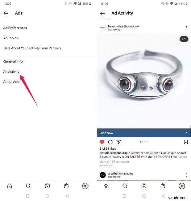 FacebookとInstagramで最近見た広告の履歴を確認する方法