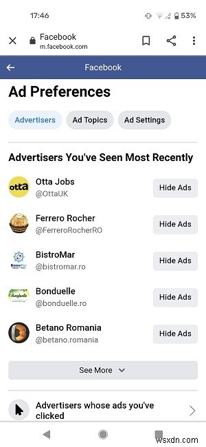 FacebookとInstagramで最近見た広告の履歴を確認する方法