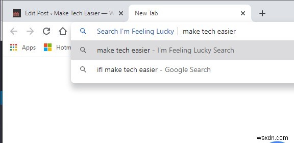Chromeのオムニボックス（アドレスバー）に「I m Feeling Lucky」検索を追加する方法