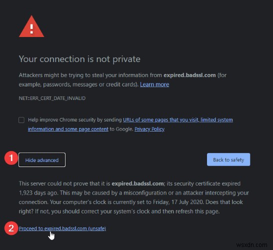 Google Chromeで「この接続ではプライバシーが保護されません」エラーを解決する方法
