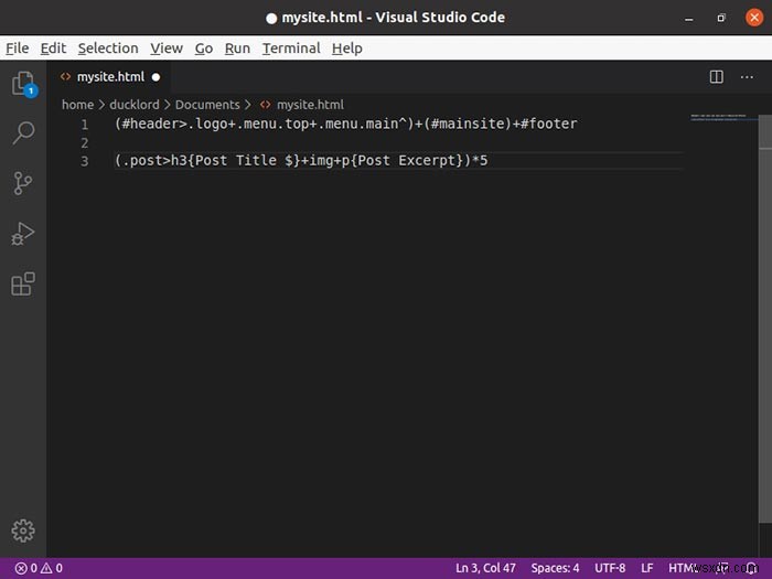 Emmetを使ってHTMLファイルを爆速で作成する方法【VS Code対応】