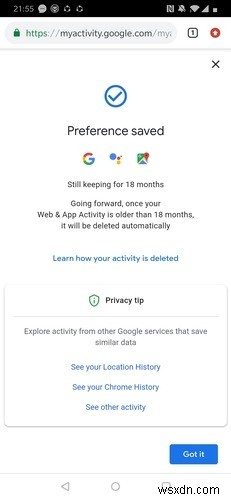 Google ChromeのWebアクティビティ履歴を自動的に削除する設定方法