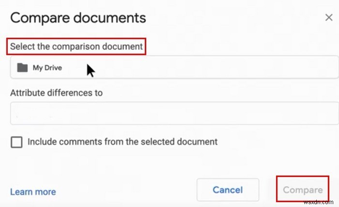 Googleドキュメントで2つのドキュメントを比較する方法