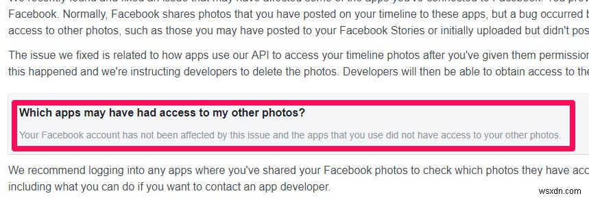 Facebookの写真バグ:自分が影響を受けているか確認する方法