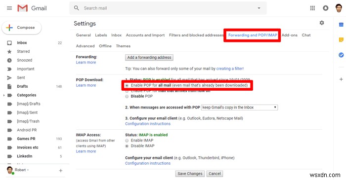Gmailのメールを別のGmailアカウントへ移行する方法(POP設定の手順を解説)