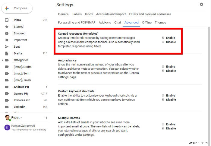 Gmailで定型文(テンプレート)を使った自動返信を設定する方法