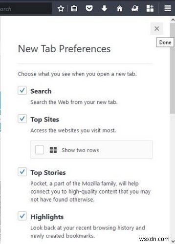 Firefox Quantumの新規タブページをカスタマイズする5つの便利な方法