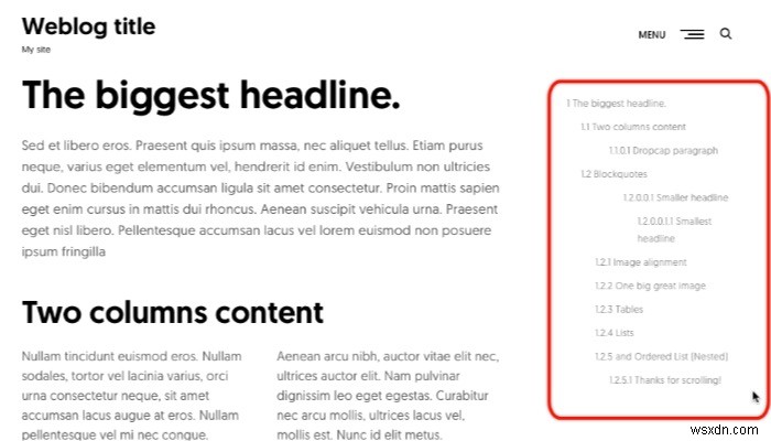 WordPressの投稿にフローティング目次(追従型TOC)を追加する方法