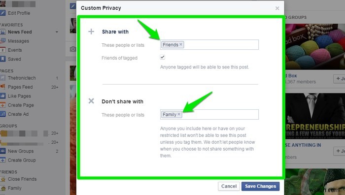 Facebookの投稿(ステータス)を特定の人だけに公開する方法