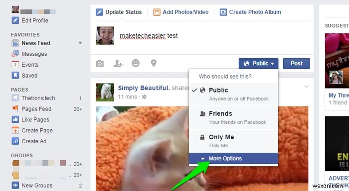 Facebookの投稿(ステータス)を特定の人だけに公開する方法