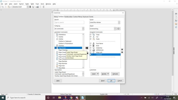 LibreOfficeで集中して執筆するためのカスタムツールバーを作る方法