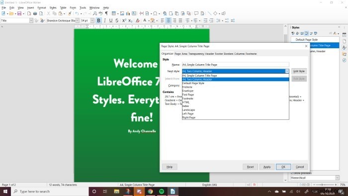 LibreOfficeのページスタイルを活用して、より洗練されたドキュメントを作成する方法