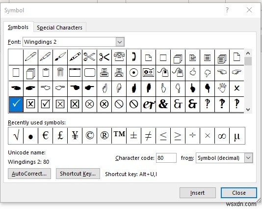 Microsoft Wordでチェックマークと四角い箇条書きを追加する方法
