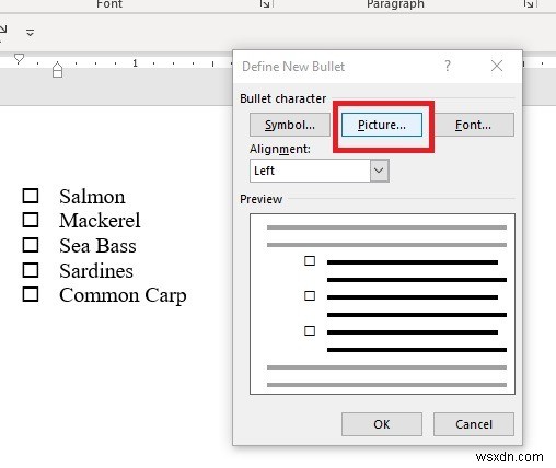 Microsoft Wordでチェックマークと四角い箇条書きを追加する方法