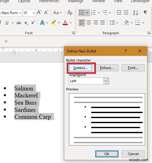 Microsoft Wordでチェックマークと四角い箇条書きを追加する方法
