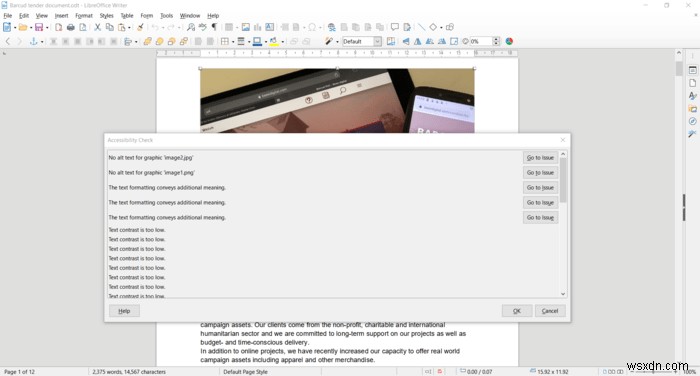 LibreOffice 7でアクセシブルなドキュメントを作成する方法