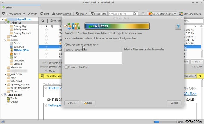 ThunderbirdのquickFiltersアドオンで受信トレイを効率的に整理・自動仕分けする方法