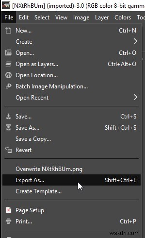 GIMPで画像をWebP形式に書き出す方法