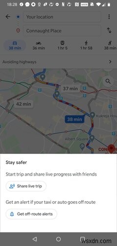 Googleマップで間違った方向に進んだときにアラートを受け取る設定方法