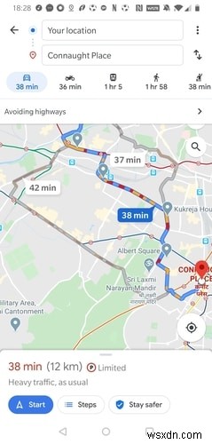 Googleマップで間違った方向に進んだときにアラートを受け取る設定方法