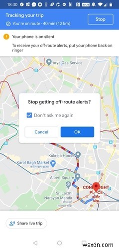 Googleマップで間違った方向に進んだときにアラートを受け取る設定方法