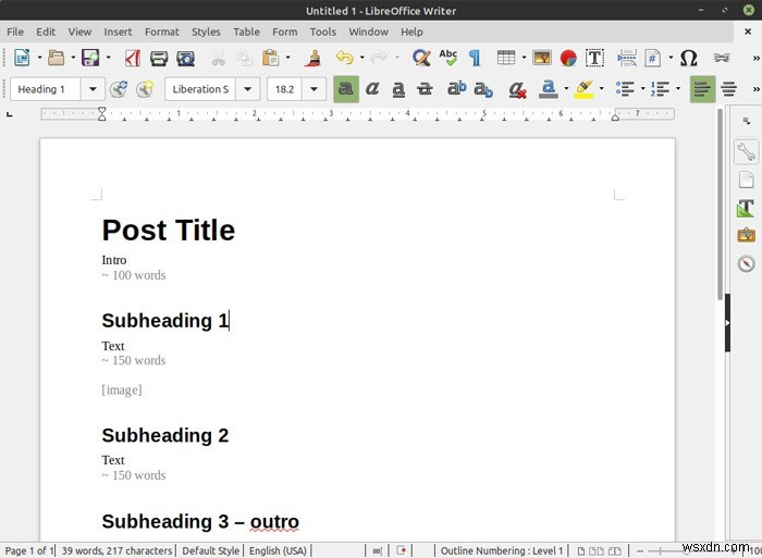 LibreOffice Writerの定型入力(AutoText)で独自の定型句テンプレートを作成する方法