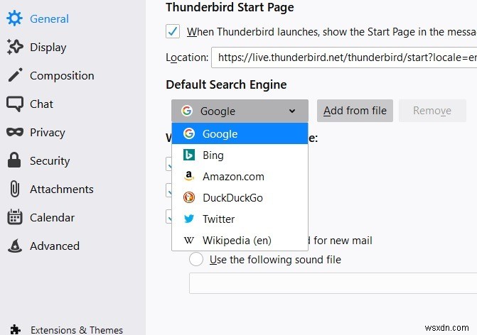 Thunderbirdにカスタム検索エンジンを追加する方法(Google・DuckDuckGo対応)