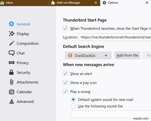 Thunderbirdにカスタム検索エンジンを追加する方法(Google・DuckDuckGo対応)