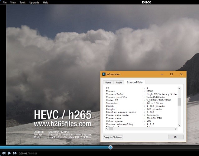 お気に入りのメディアプレーヤーでH.265(HEVC)動画を再生する方法