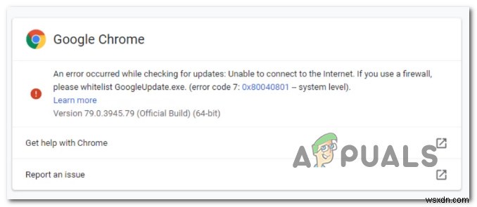 【解決策】Google Chromeのアップデートエラー0x80040801を修正する方法