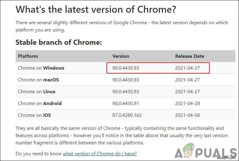 Google Chromeのバージョンと最終更新日時を確認する方法