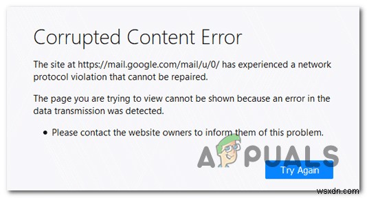 破損したコンテンツエラー「mail.google.com」の原因と解決方法【Firefox】