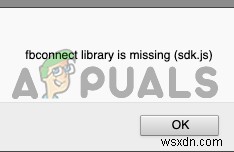 Windowsで「fbconnectライブラリがありません(sdk.js)」エラーを修正する方法