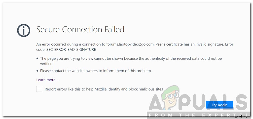 FirefoxでSEC_ERROR_BAD_SIGNATUREエラーが出たときの原因と解決策