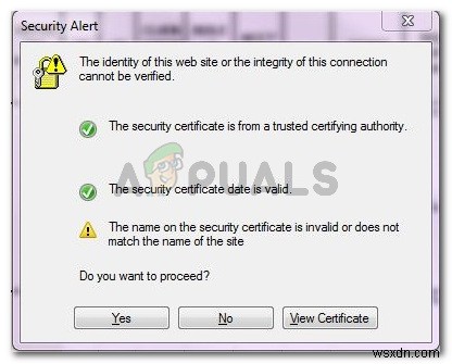 「このWebサイトのIDまたはこの接続の整合性を確認できません」エラーの修正方法
