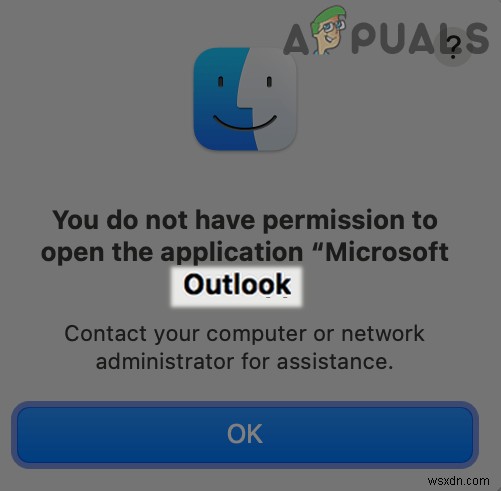 macOSで「アプリケーションMicrosoft Outlookを開く権限がありません」と表示される場合の対処法