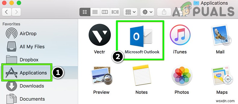 macOSで「アプリケーションMicrosoft Outlookを開く権限がありません」と表示される場合の対処法