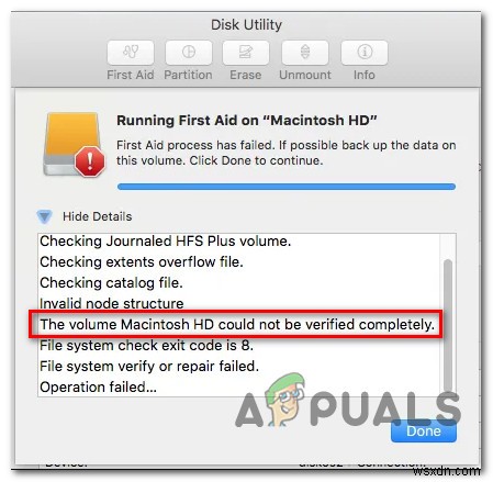 【対処法】Macの「無効なノード構造」エラー(ボリューム「Macintosh HD」を完全に検証できませんでした)を解決する方法