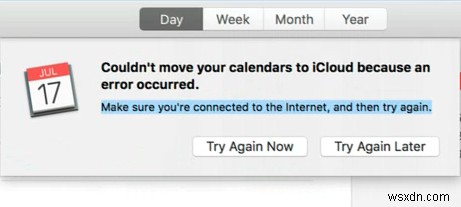 【Mac】「エラーが発生したため、カレンダーをiCloudに移動できませんでした」の直し方