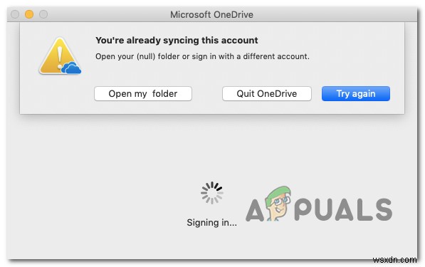 【OneDrive for Mac】「このアカウントは既に同期されています」エラーの解決方法