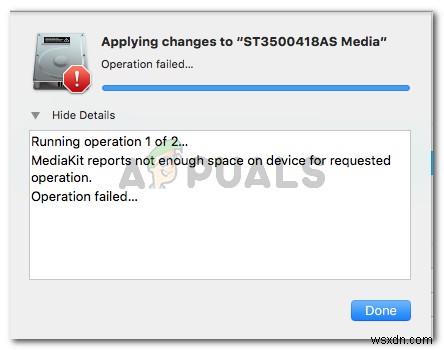 【解決】macOSで「MediaKit reports not enough space on device for requested operation」エラーが出たときの対処法