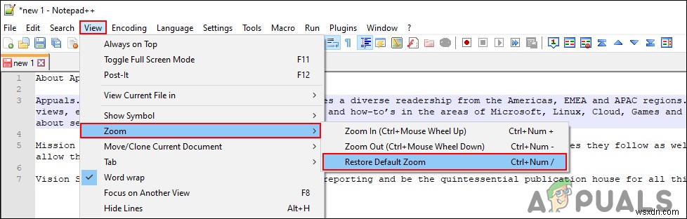 Notepad++でフォントサイズを変更・拡大縮小する方法