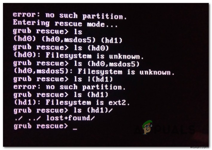 【解決法】「No Such Partition – Grub Rescue」エラーが出たときの対処方法